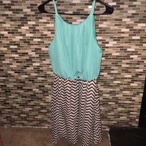 Women’s Medium Tacera Aqua Chevron Dress